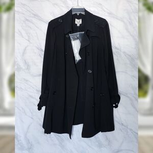 New Black Jacket Linea lightweight trench dress coat plus size 24w